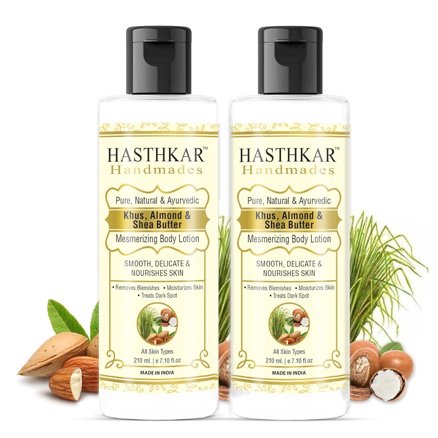 Hasthkar Handmades Pure Natural Khus Body Lotion -210ml | Remove Blemishes | Moisturize Skin | Treats Drak Spots