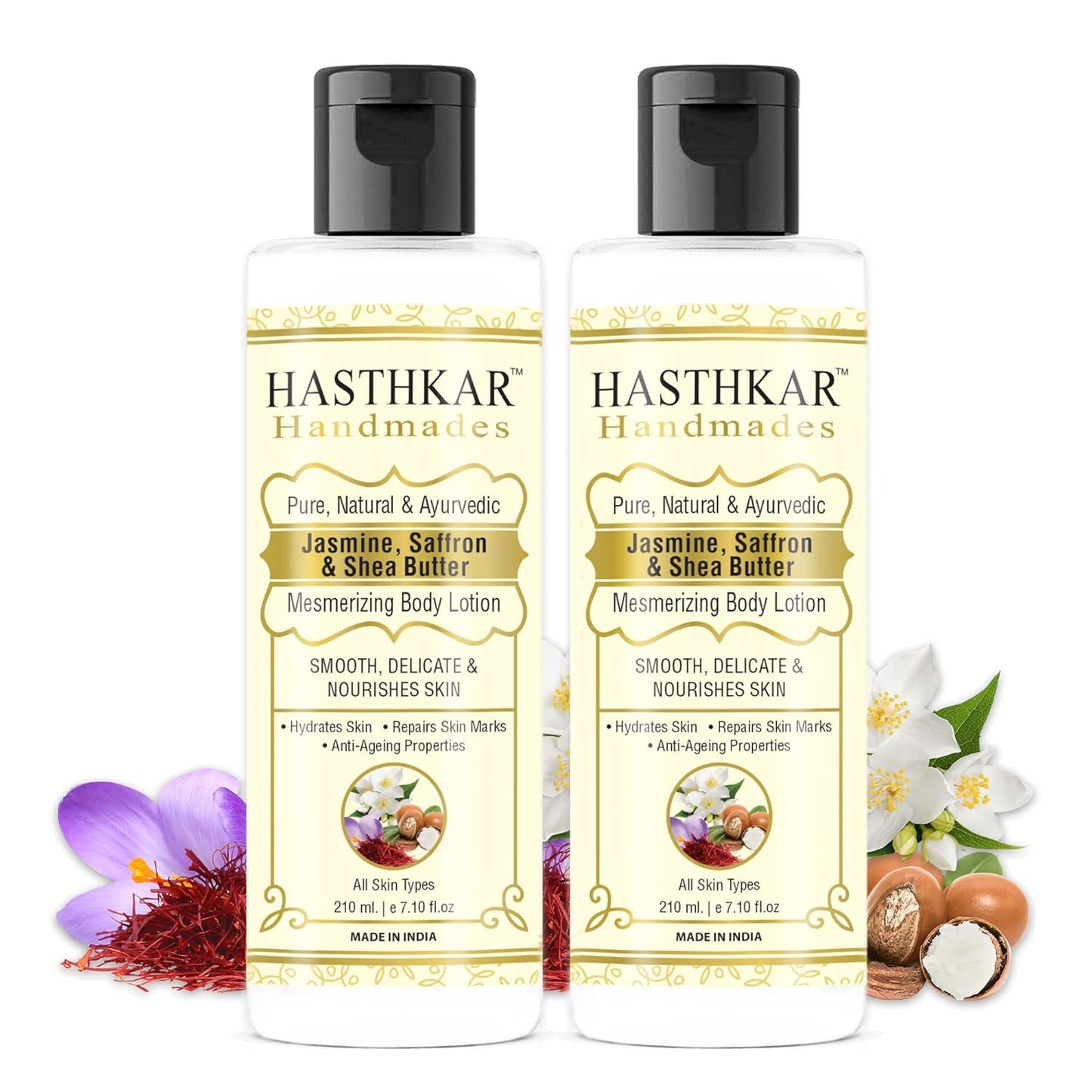Hasthkar Handmades Pure Natural and Ayurvadic Body Lotion -210ml | Hydrate Skin | Anti Ageing | Repairs Skin Marks