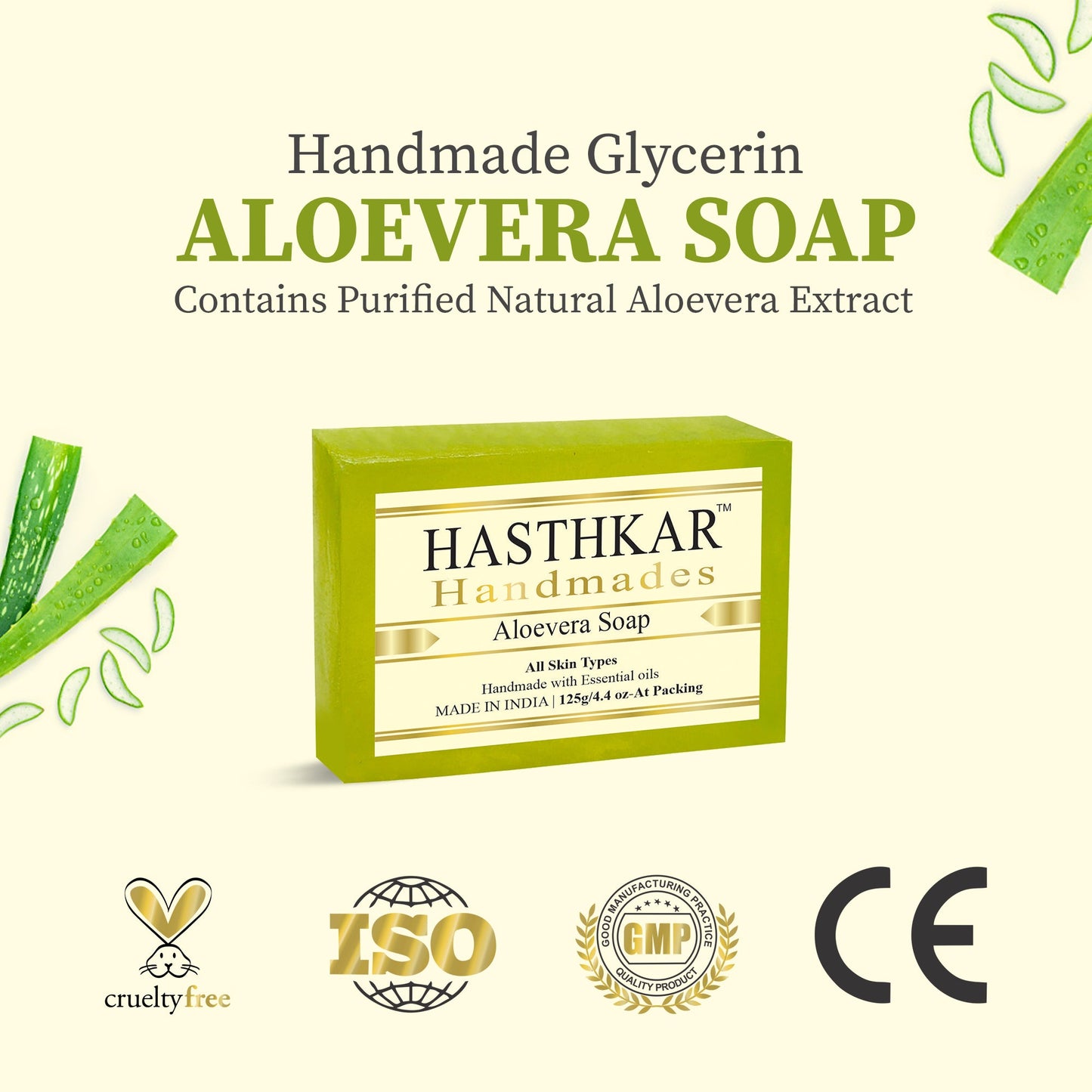 Glycerin Aloevera Soap For Antimicrobial Acne Breakouts - 125Gm