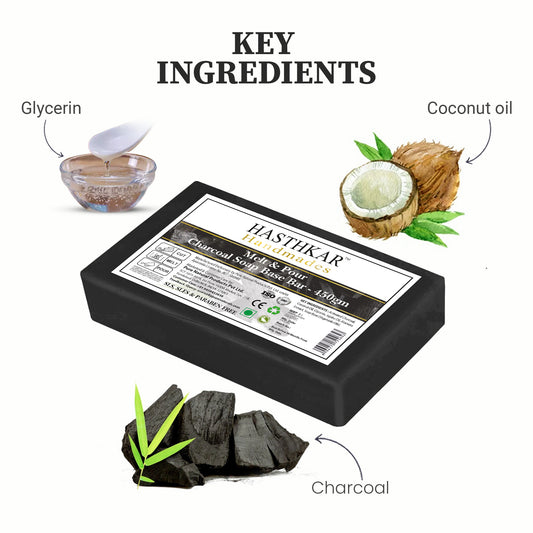 Charcoal SLS Paraben Free Soap base (pack of 2) 450gm