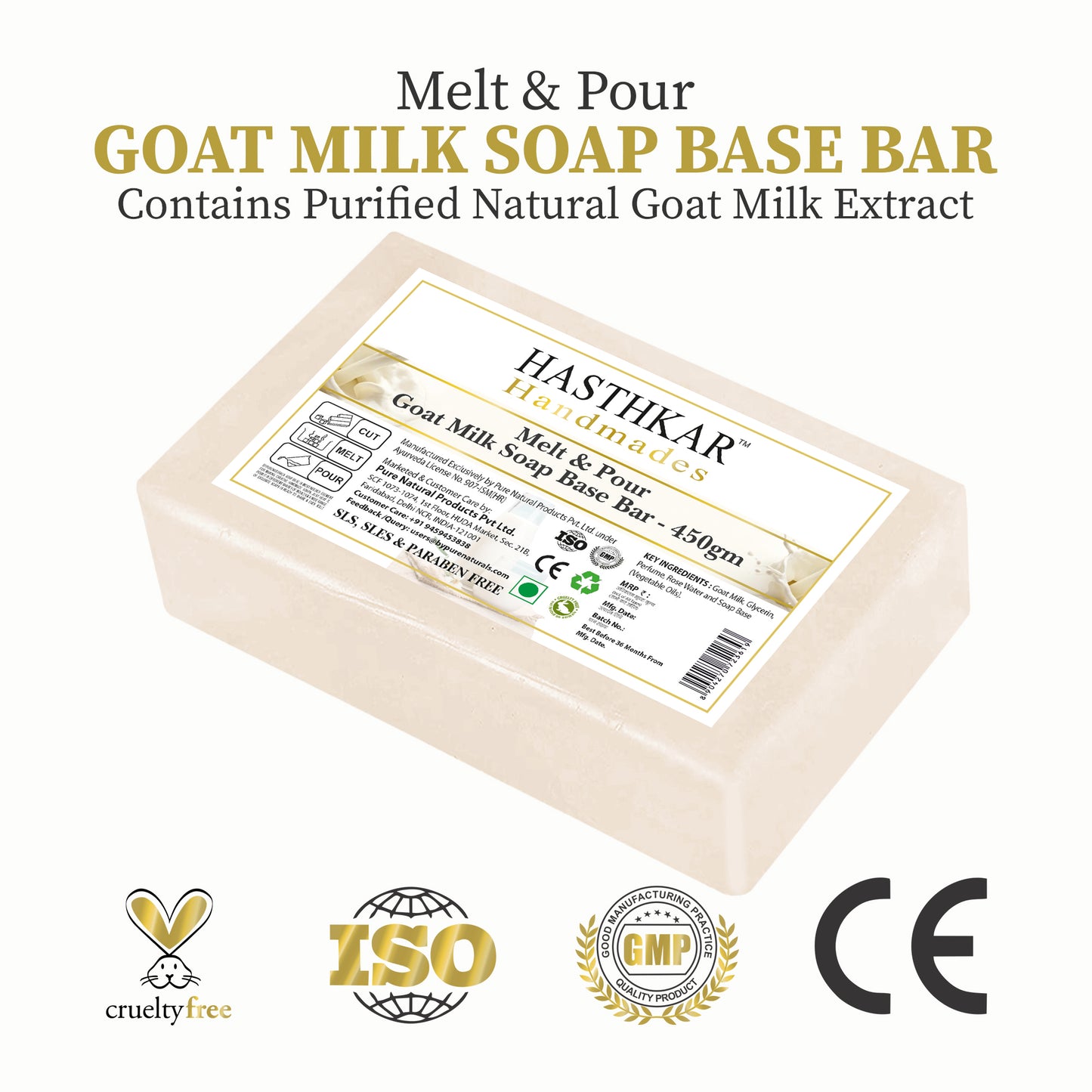 Goat Milk SLS Paraben Free Soap base 450gm