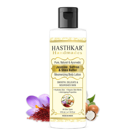 Hasthkar Handmades Jasmine Saffron & Shea Butter Mesmerizing Body Lotion for Men & Women 210ml Pack of 2