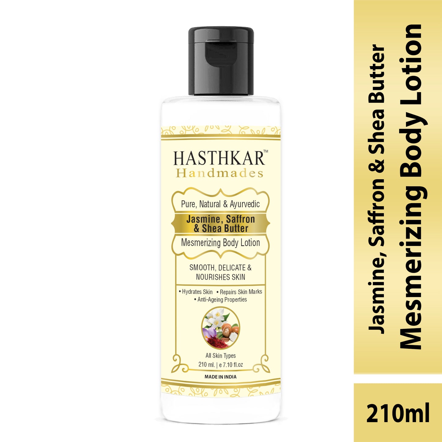 Hasthkar Handmades Jasmine Saffron & Shea Butter Mesmerizing Body Lotion for Men & Women 210ml Pack of 2