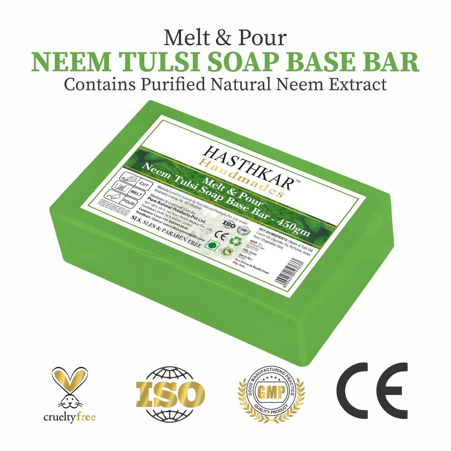 Neem Tulsi Paraben Free Soap base 450gm