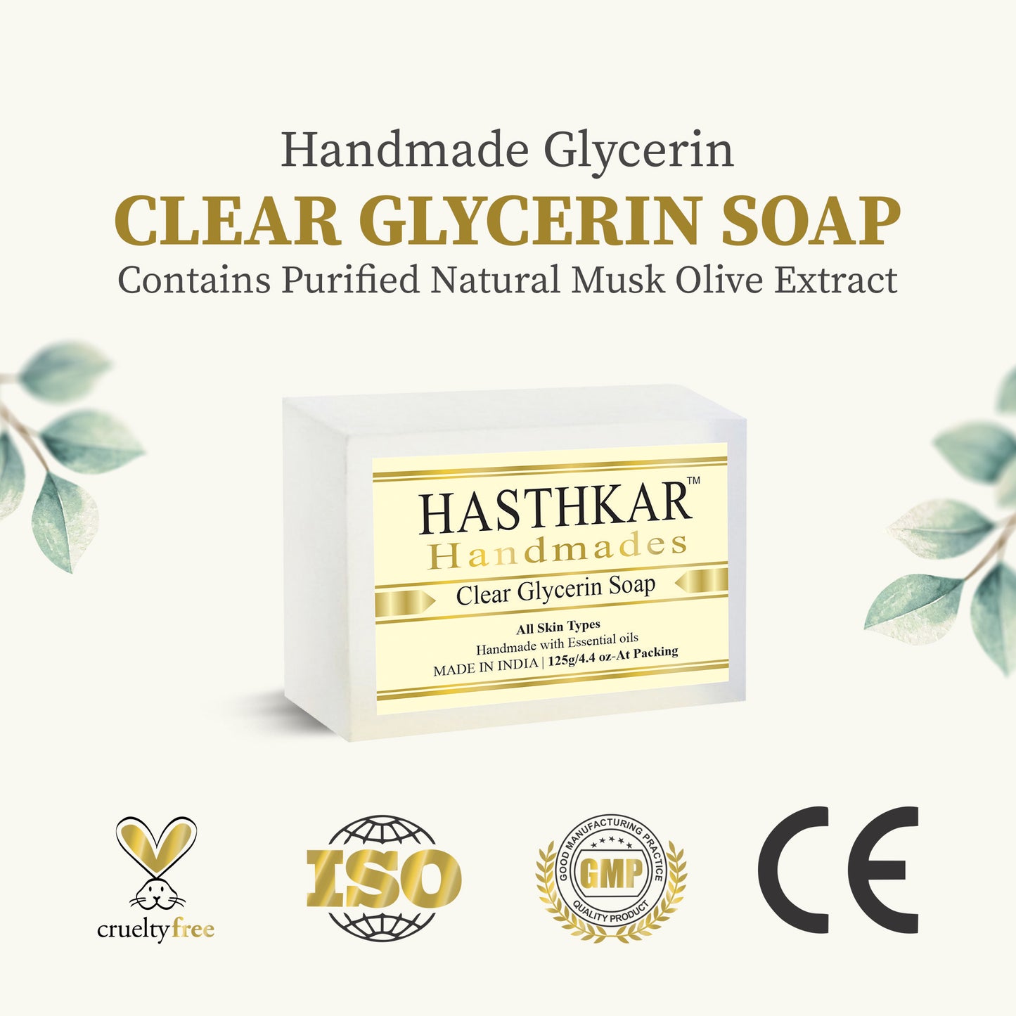 Handmades Clear glycerin Soap 125gm Pack of 2
