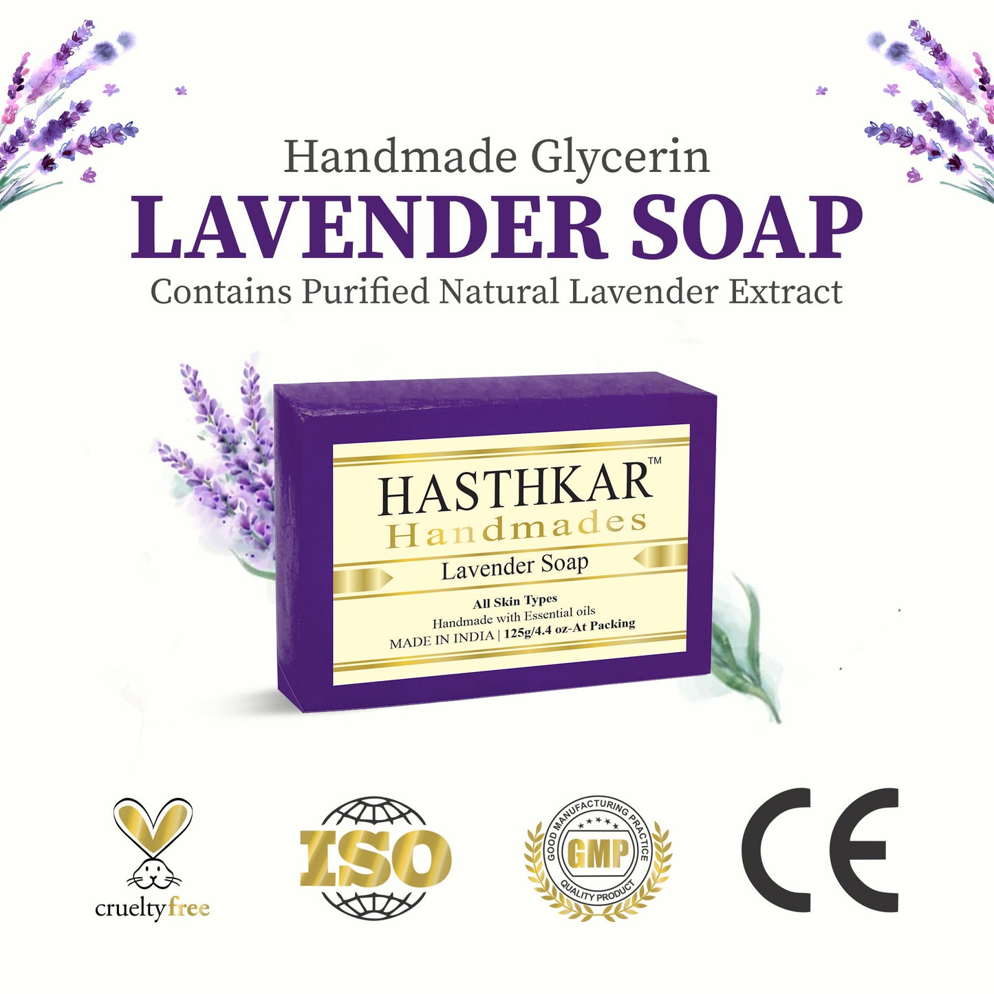 Glycerin Lavender Soap 125gm Pack of 5