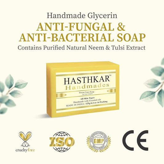 Hasthkar Handmades Glycerine Natural Sweat Care Soap 125Gm Pack of 3