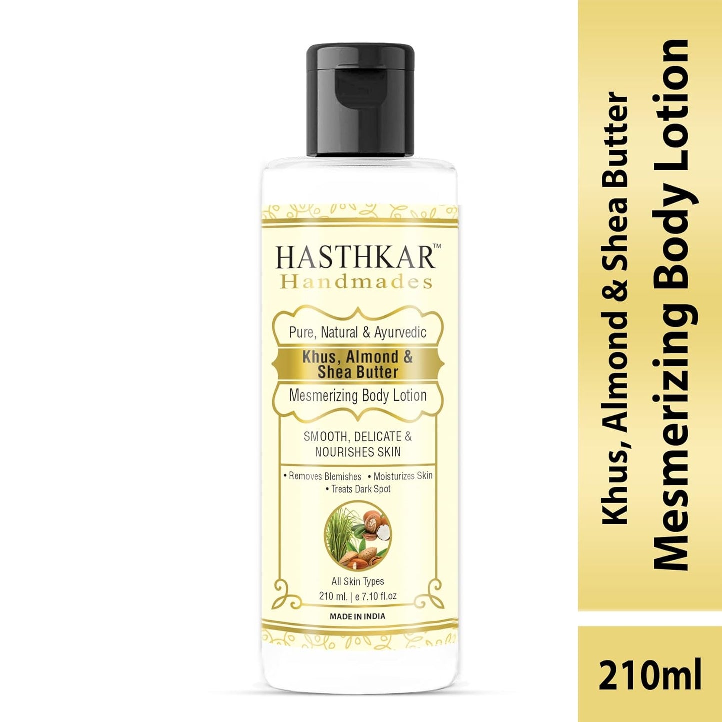 Hasthkar Handmades Pure Natural Khus Body Lotion -210ml | Remove Blemishes | Moisturize Skin | Treats Drak Spots
