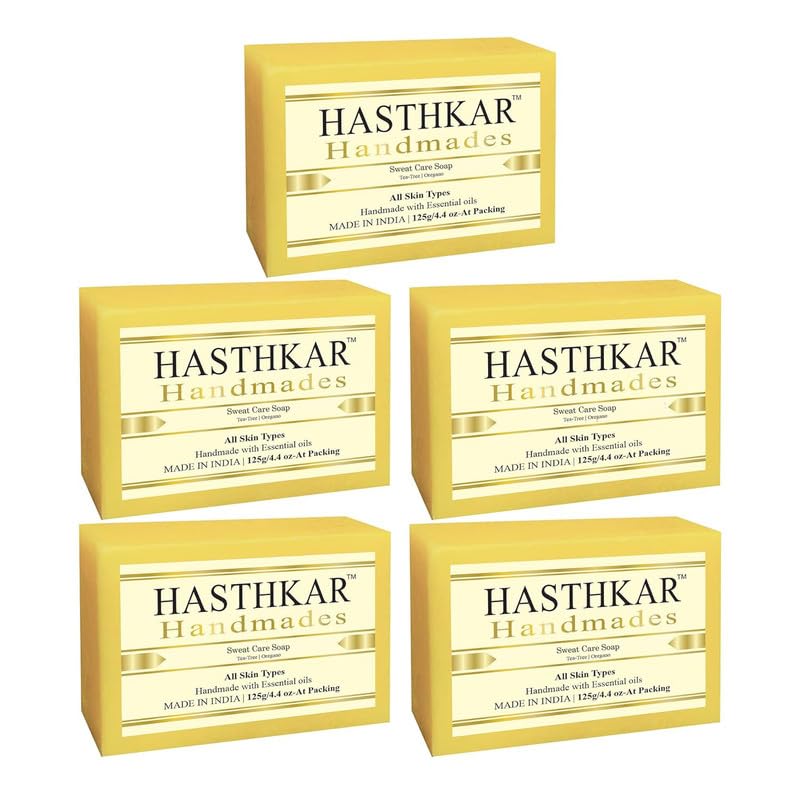 Hasthkar Handmades Glycerine Natural Sweat Care Soap 125Gm Pack of 5