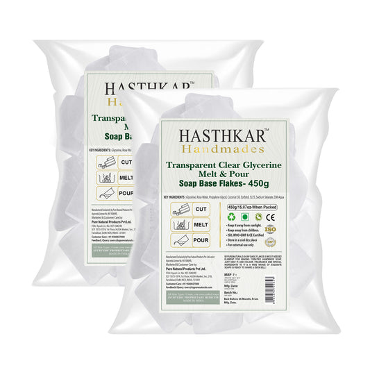 Hasthkar Handmades Clear Glycerine Soap Base 450g Pack of 2