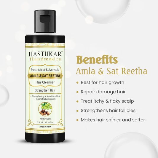 Hasthkar Handmade  Hair Nurishment & Shiny Hair Shampoo with Amla and Sat Reetha - 210ml