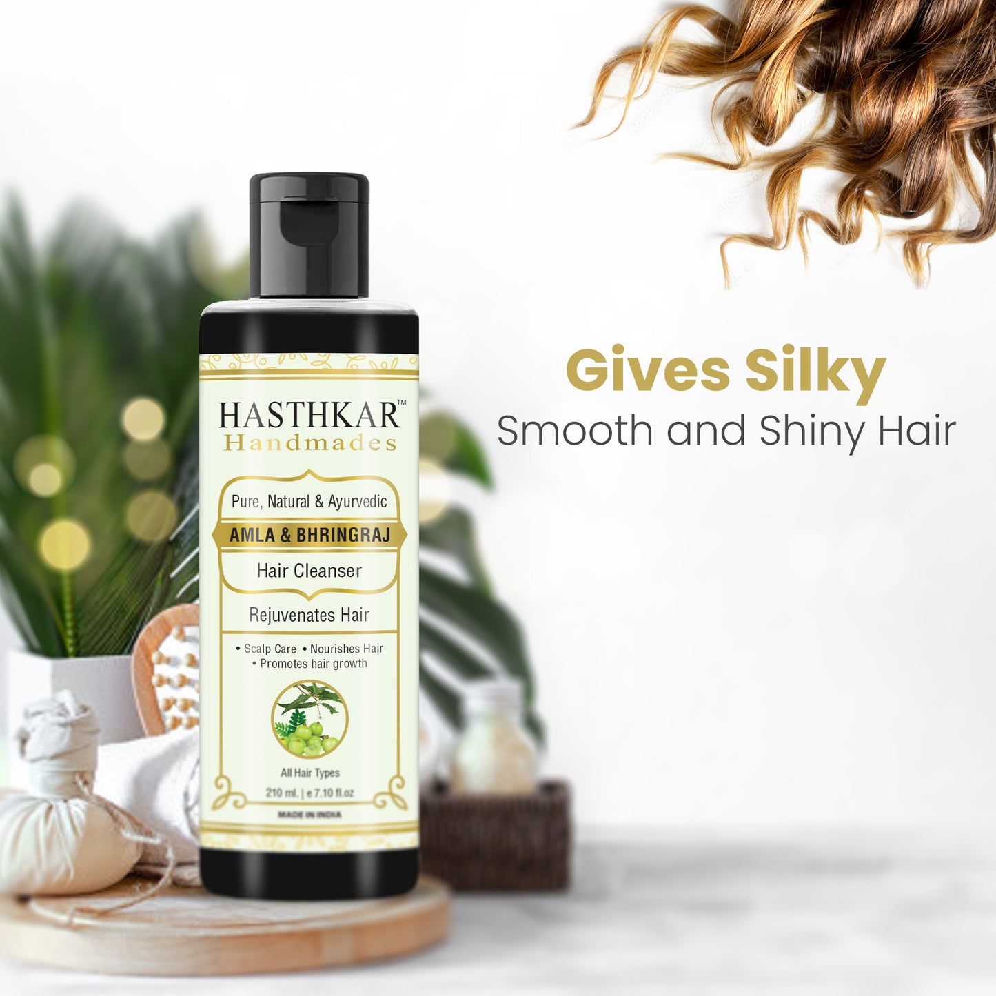 Hasthkar Handmade Rejuvenet Hair Growth Shampoo with Amla and Bhringraj - 210ml Pack of 2