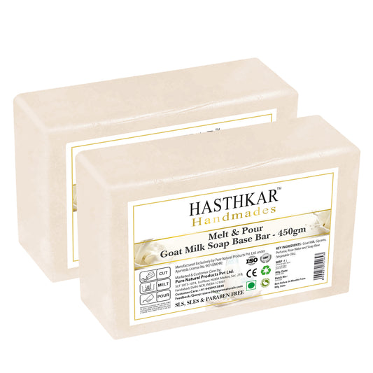Hasthkar Handmades Goat Milk SLS Paraben Free Soap base (pack of 2) 450gm