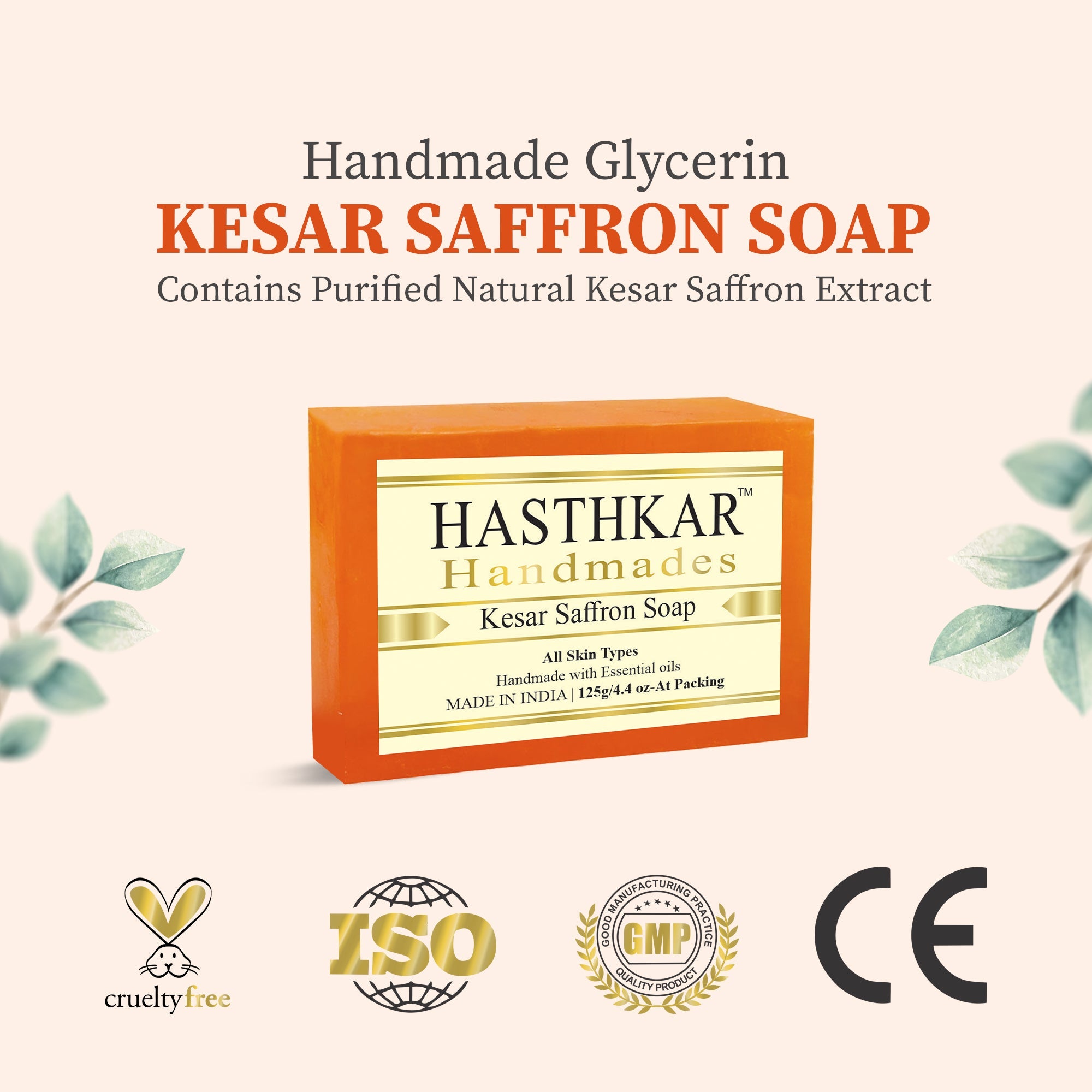 Glycerin Kesar Saffron Soap - 125Gm