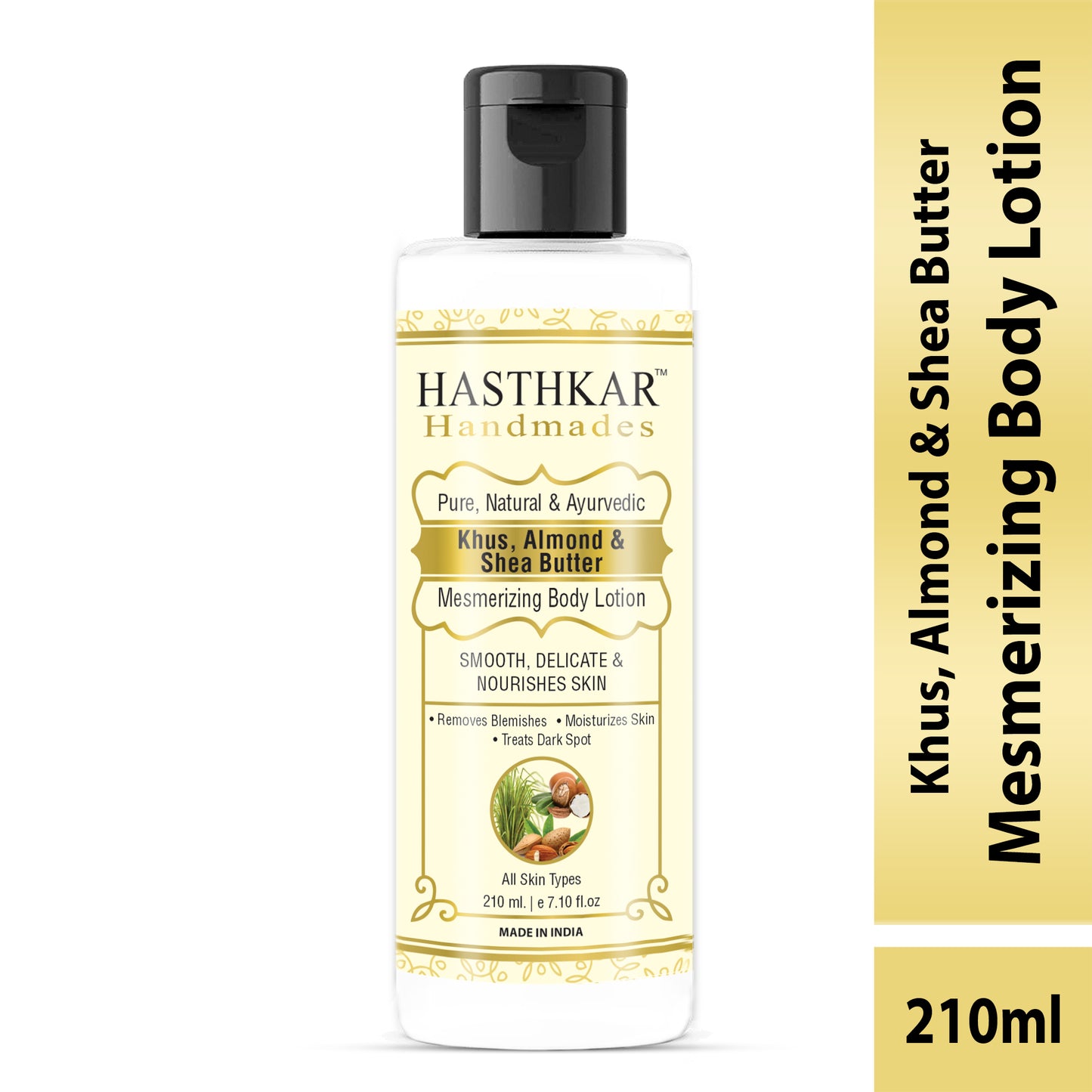 Hasthkar Handmades Pure Natural Khus Body Lotion -210ml | Remove Blemishes | Moisturize Skin | Treats Drak Spots