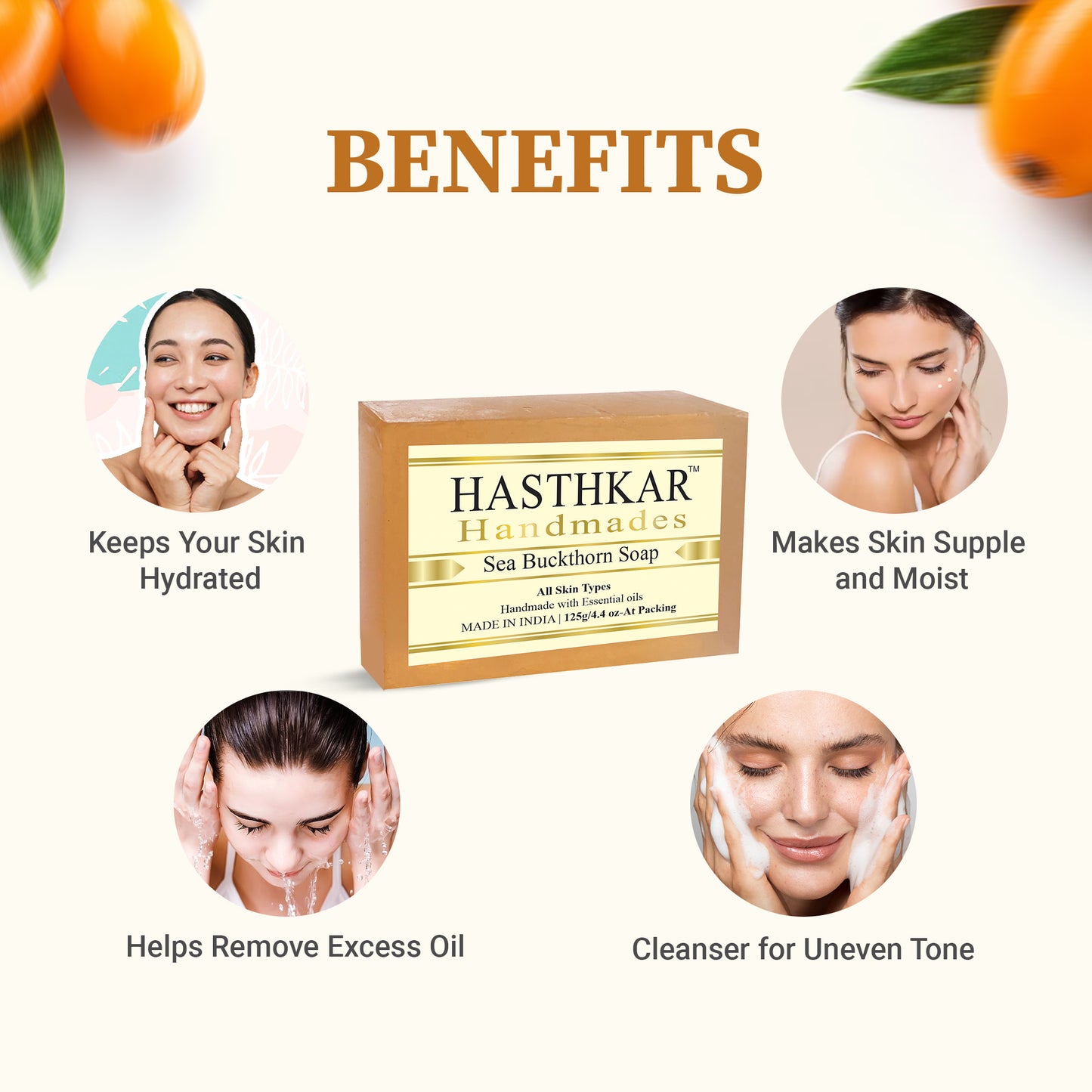 Glycerin Sea buckthorn Soap 125gm Pack of 2