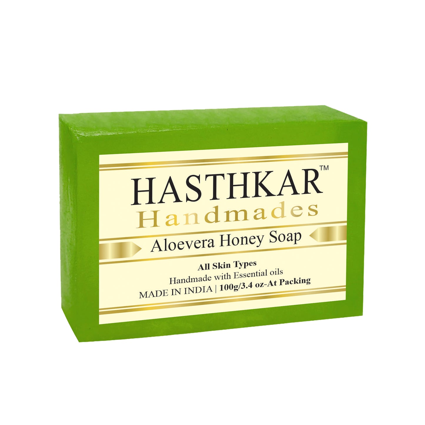 Hasthkar Handmades Glycerine Aloevera honey Soap 100gm Pack of 5