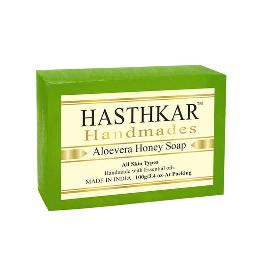Hasthkar Handmades Glycerine Aloevera honey Soap 100gm Pack of 6
