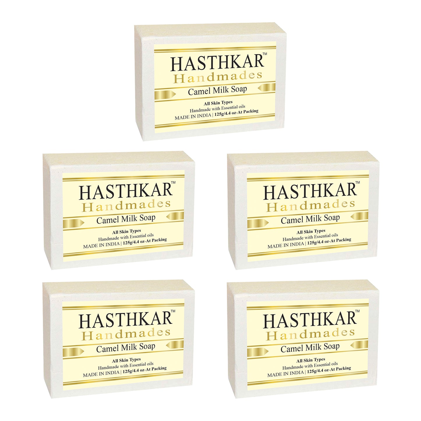 Hasthkar Handmades Glycerine Camel milk Soap 125gm Pack of 5