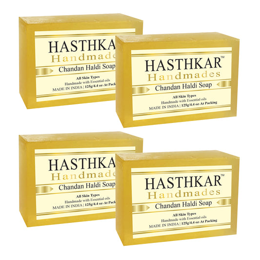 Glycerin Chandan haldi Soap 125gm Pack of 4