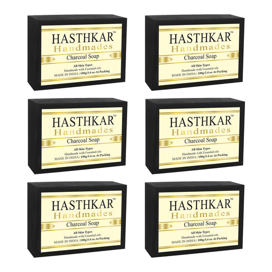 Hasthkar Handmades Glycerine Charcoal Soap 100gm Pack of 6