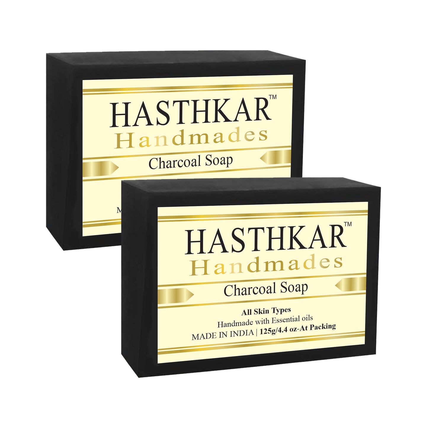 Hasthkar Handmades Glycerine Charcoal Soap 125gm Pack of 2