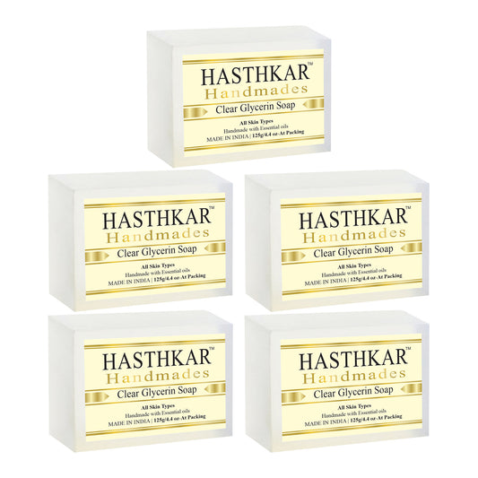 Hasthkar Handmades Clear glycerin Soap 125gm Pack of 5
