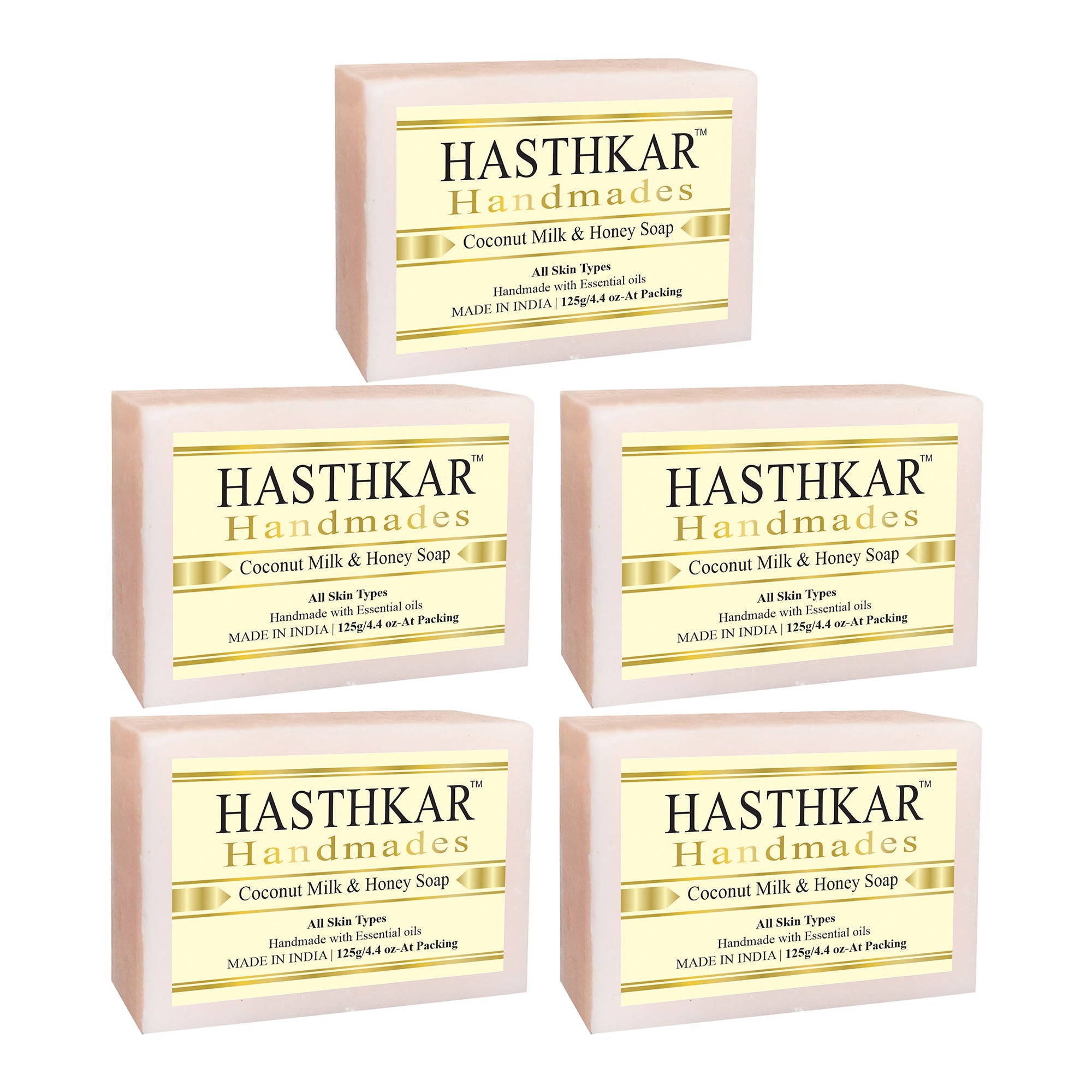 Glycerin Coconut milk & honey Soap 125gm Pack of 5