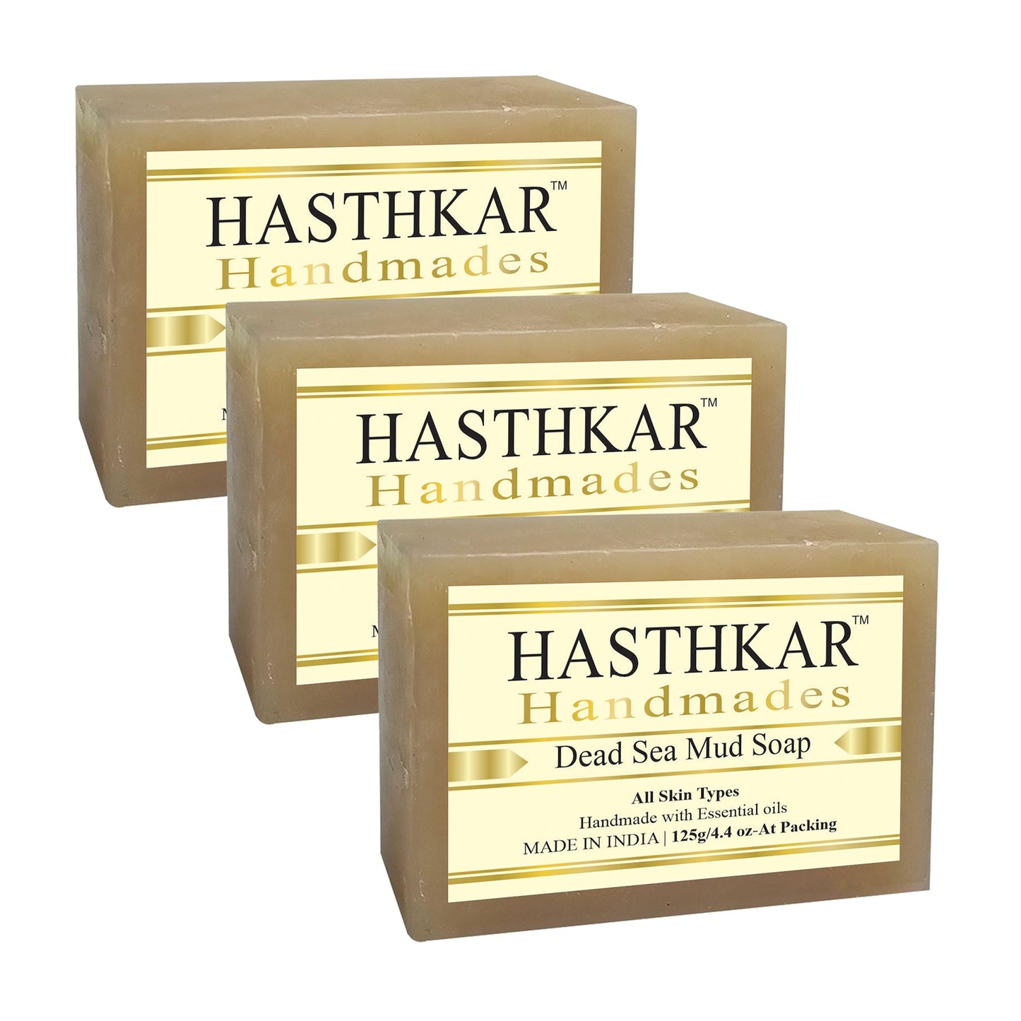 Hasthkar Handmades Glycerine Dead sea mud Soap 125gm PACK OF 3