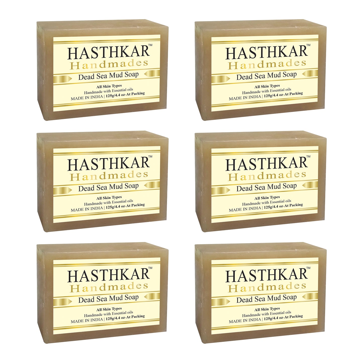 Hasthkar Handmades Glycerine Dead sea mud Soap 125gm Pack of 6