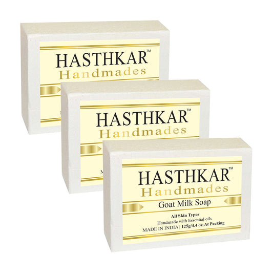 Hasthkar Handmades Glycerine Goat milk Soap 125gm PACK OF 3