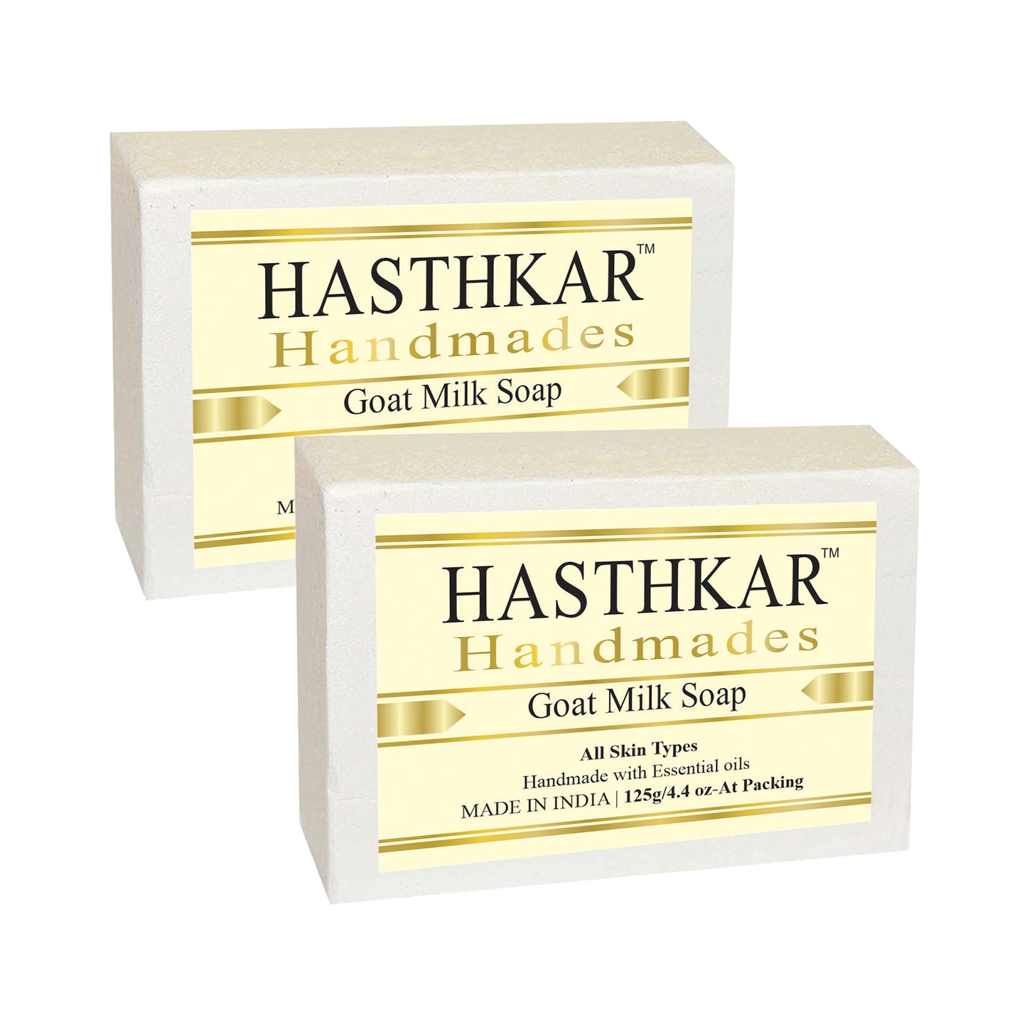 Hasthkar Handmades Glycerine Goat milk Soap 125gm Pack of 2