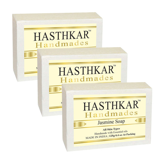 Hasthkar Handmades Glycerine Jasmine Soap 125gm PACK OF 3
