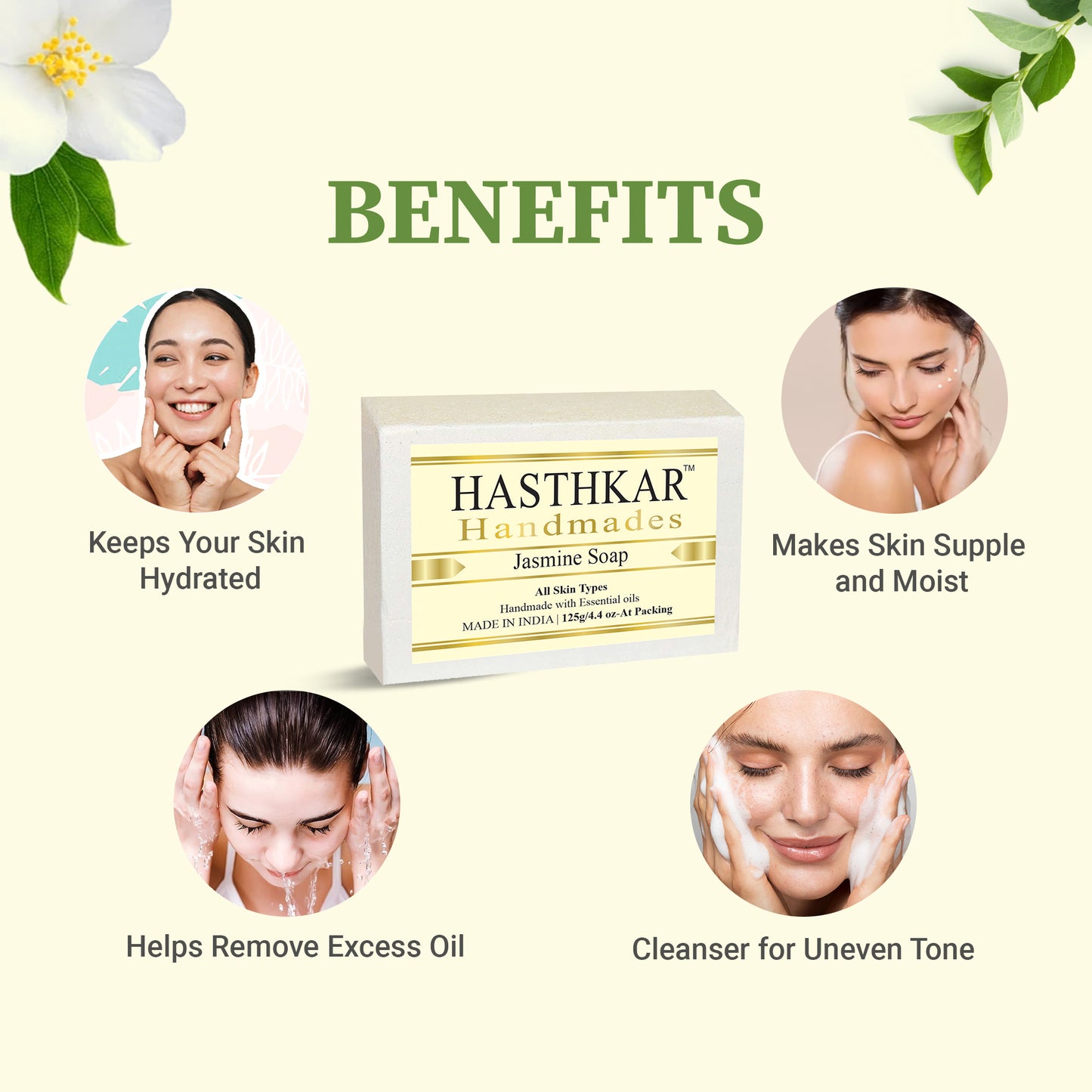 Glycerin Jasmine Soap 125gm Pack of 4