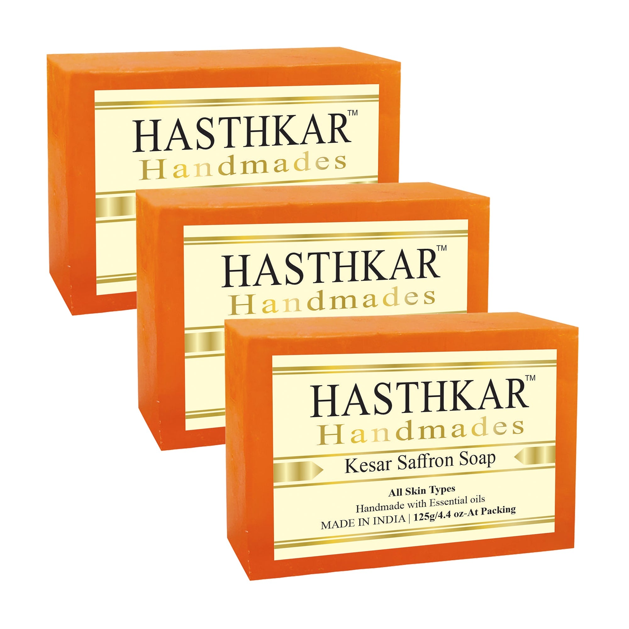 Glycerin kesar saffron Soap 125gm PACK OF 3