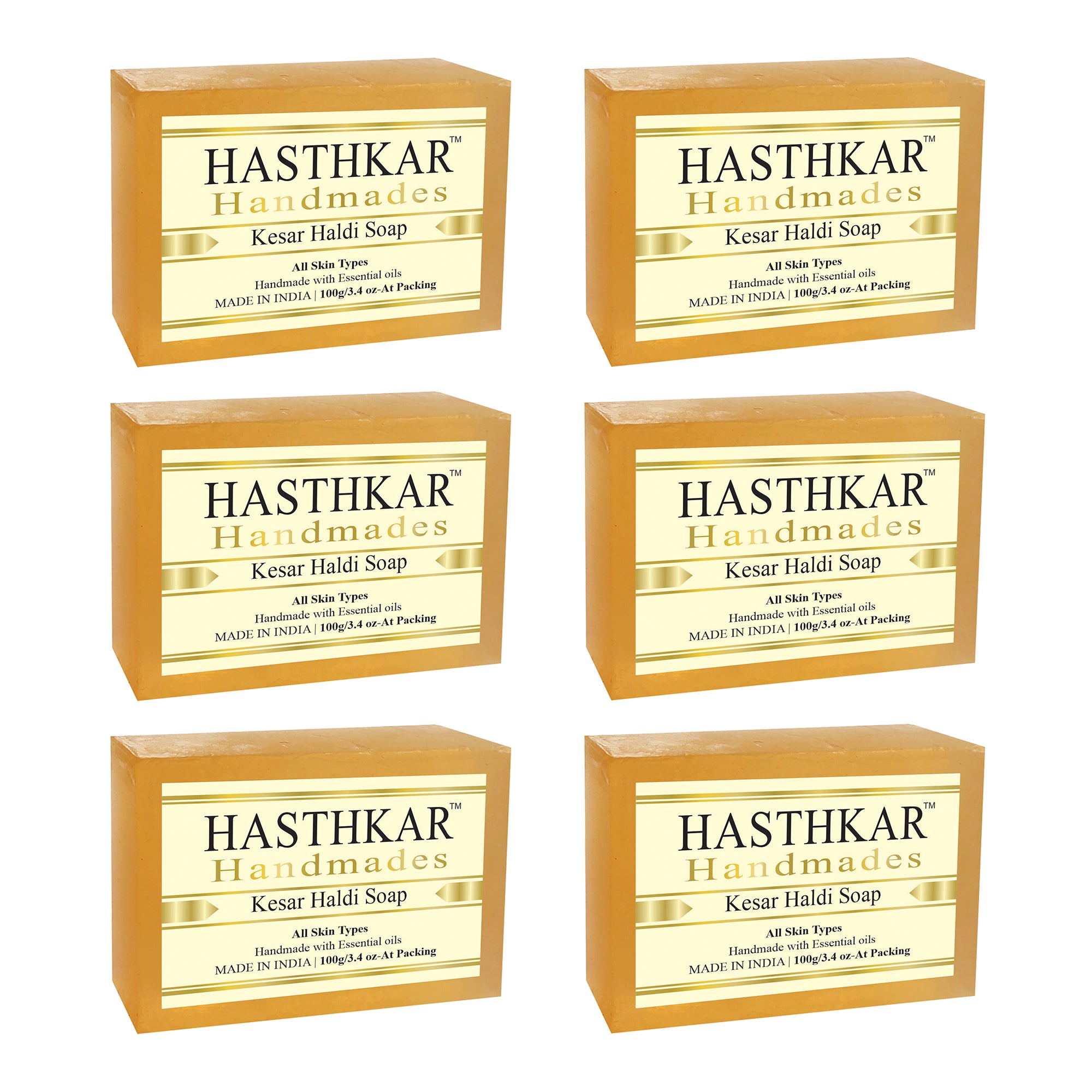 Glycerin Kesar haldi Soap 100gm Pack of 6