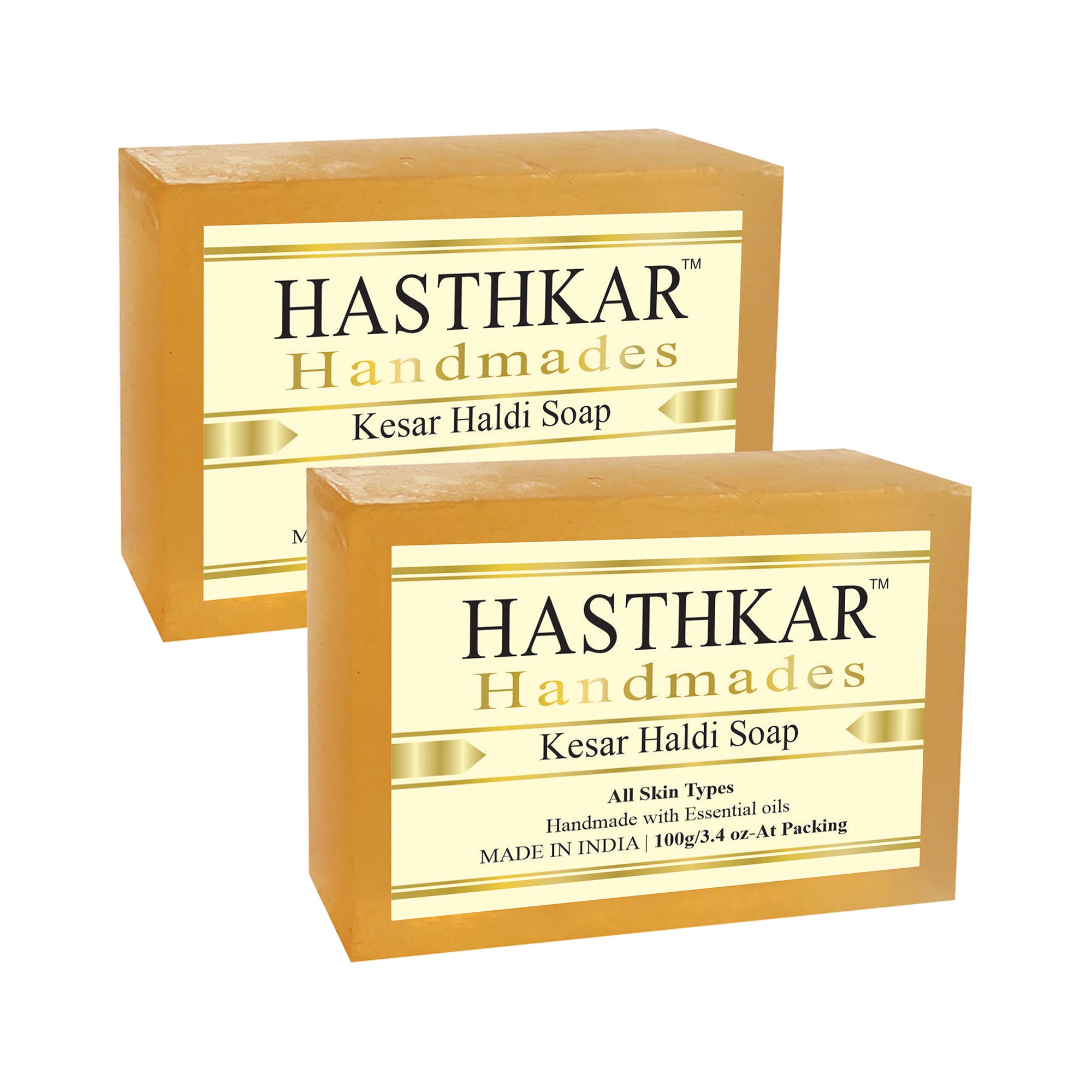 Glycerin Kesar haldi Soap 100gm Pack of 2