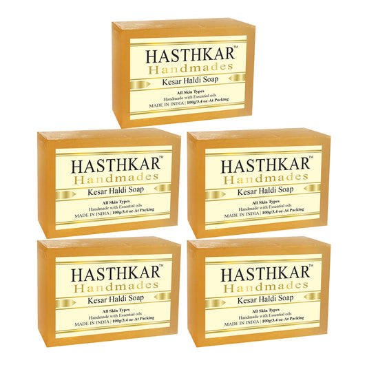 Glycerin Kesar haldi Soap 100gm Pack of 5