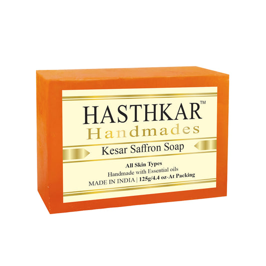 Hasthkar Handmades Glycerine kesar saffron Soap 125gm Pack of 6