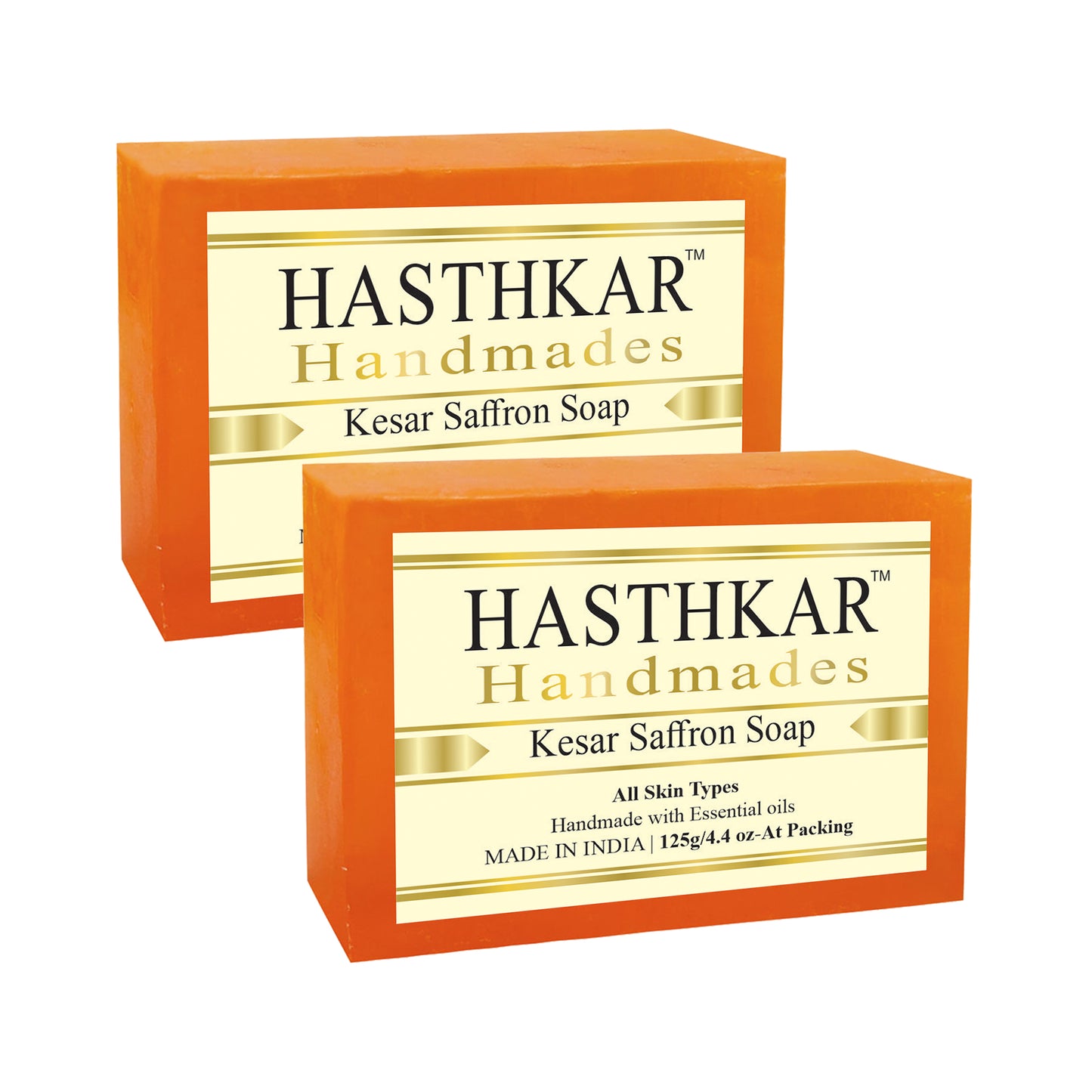 Hasthkar Handmades Glycerine kesar saffron Soap 125gm Pack of 2