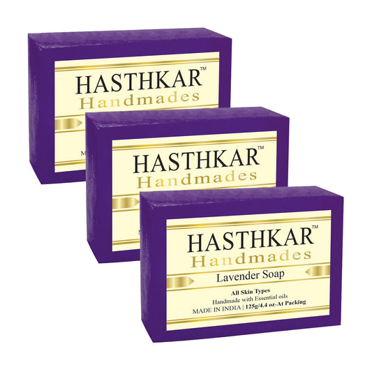 Hasthkar Handmades Glycerine Lavender Soap 125gm PACK OF 3