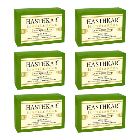 Hasthkar Handmades Glycerine Lemon grass Soap 125gm Pack of 6