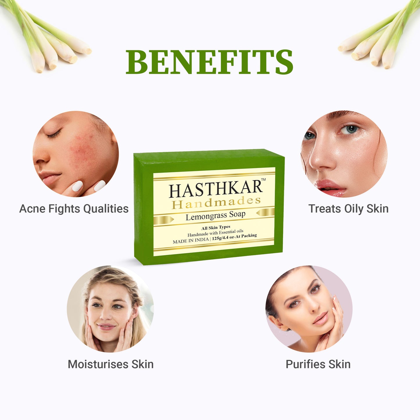 Glycerin Lemon grass Soap 125gm Pack of 4