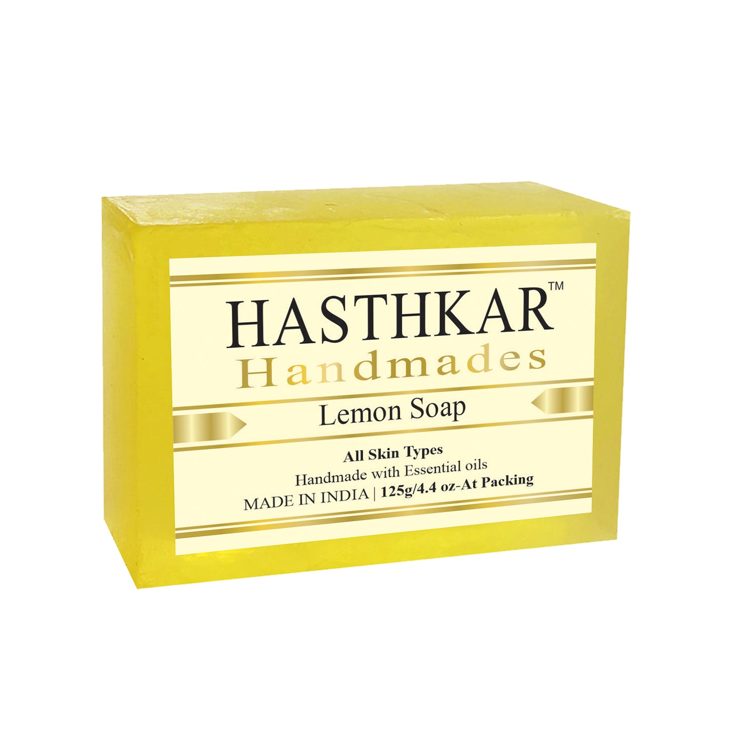 Hasthkar Handmades Glycerine Lemon Soap 125gm Pack of 5