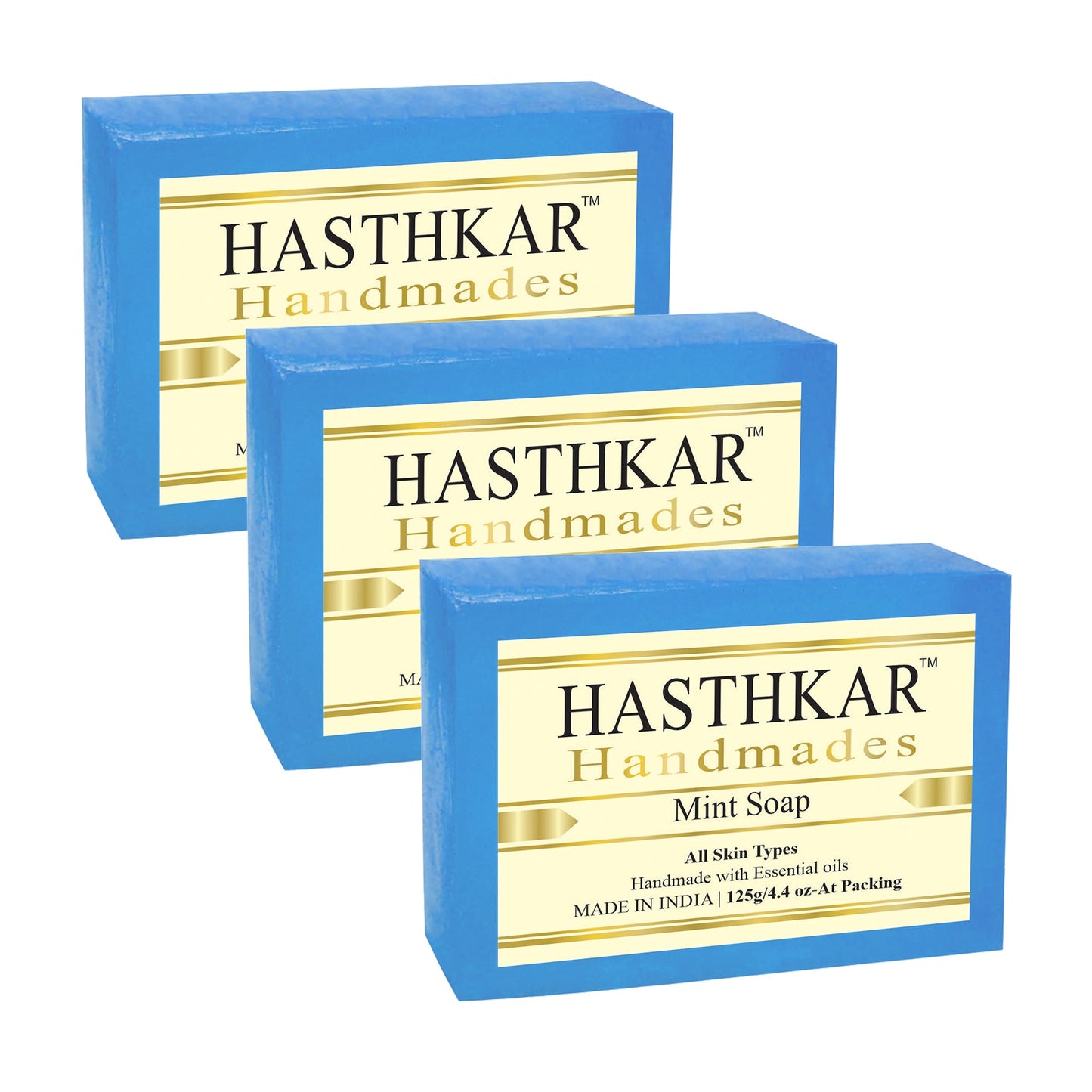 Hasthkar Handmades Glycerine Mint Soap 125gm PACK OF 3