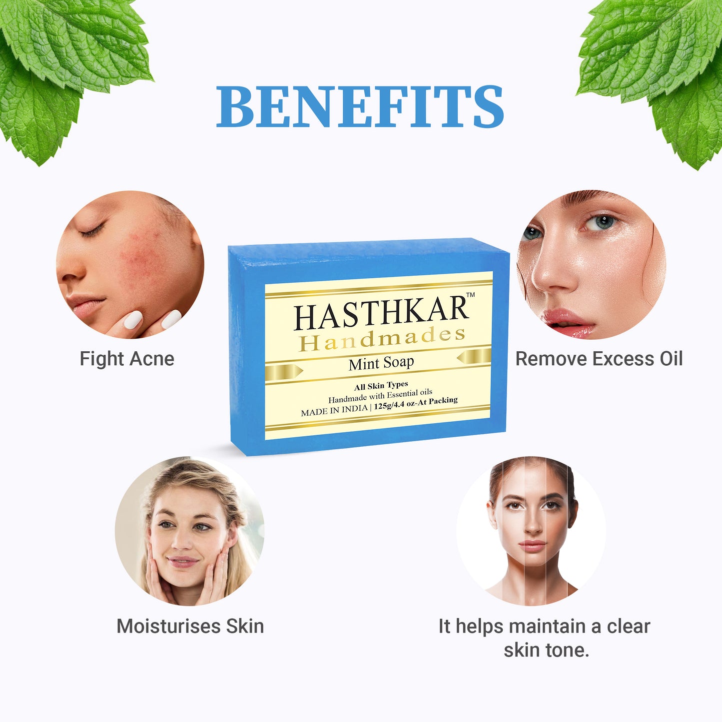 Glycerin Mint Soap 125gm Pack of 5