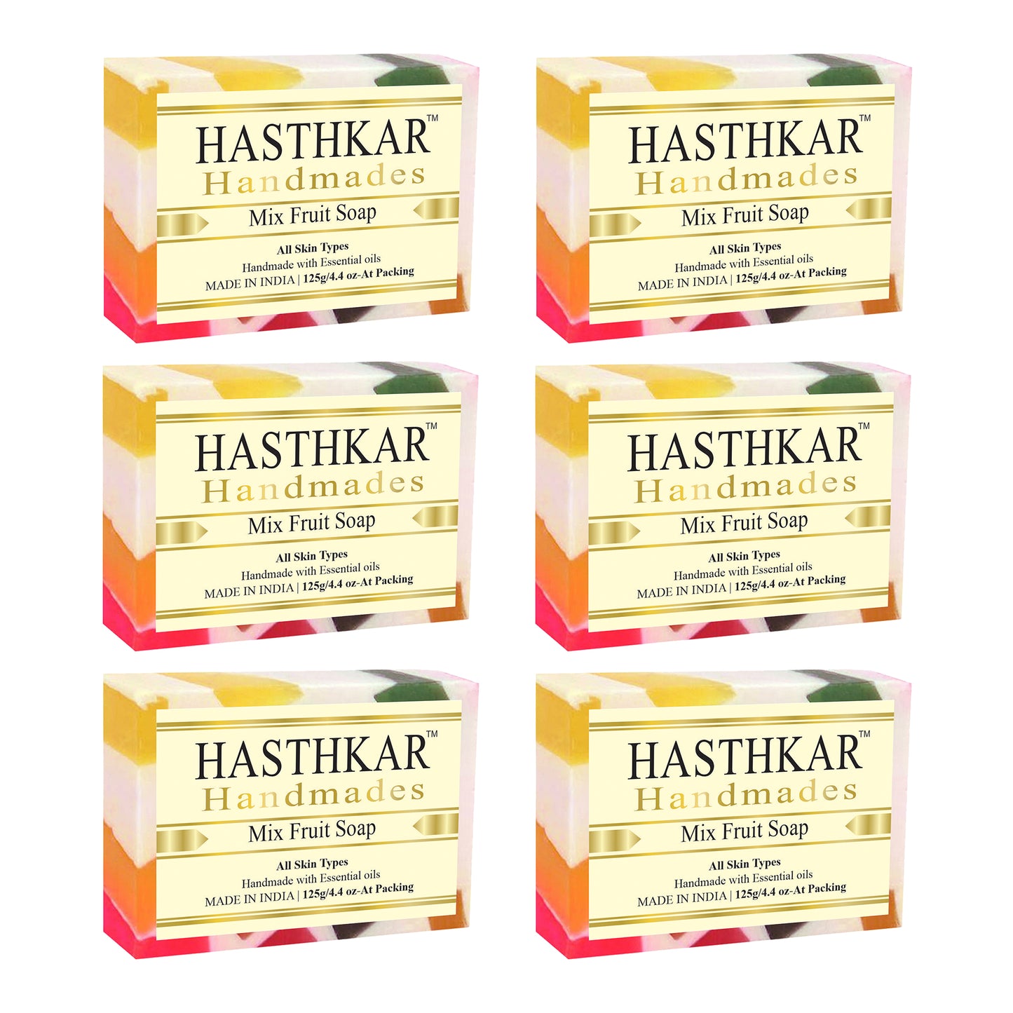 Glycerin Mix fruit Soap 125gm Pack of 6