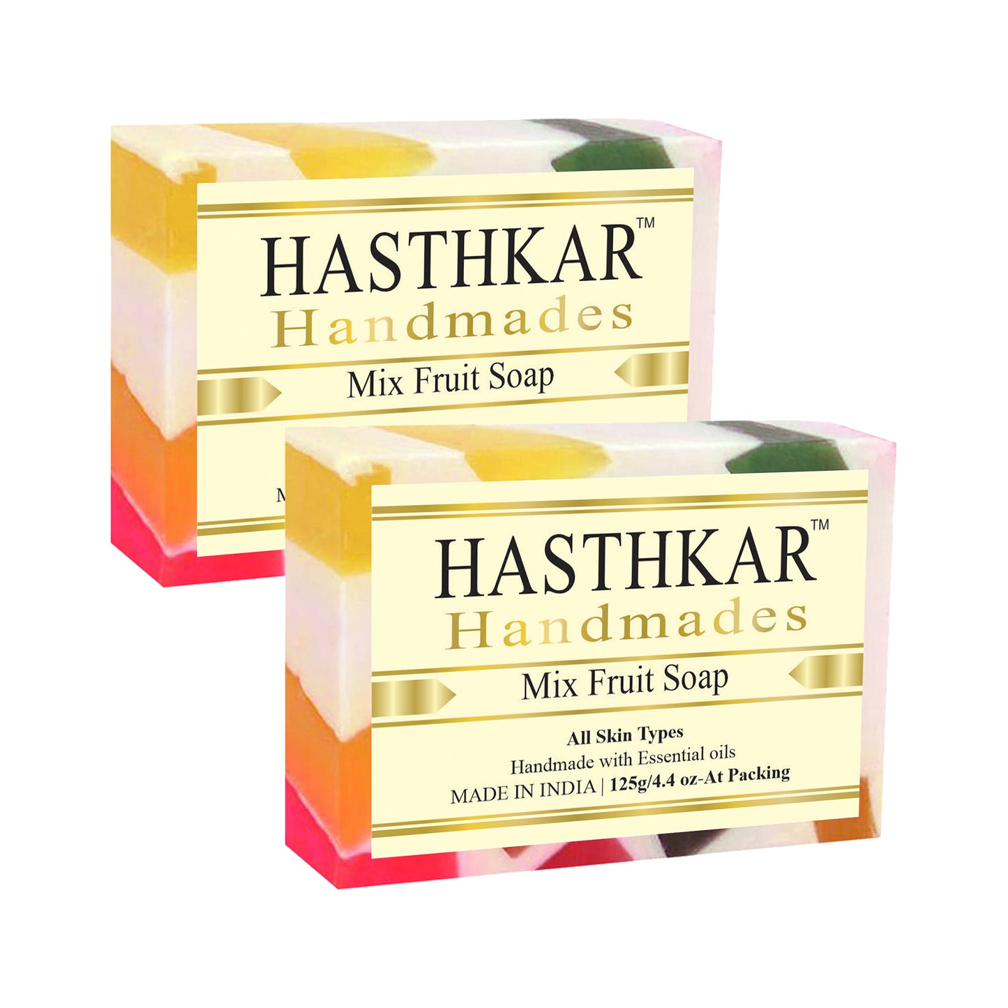Hasthkar Handmades Glycerine Mix fruit Soap 125gm Pack of 2