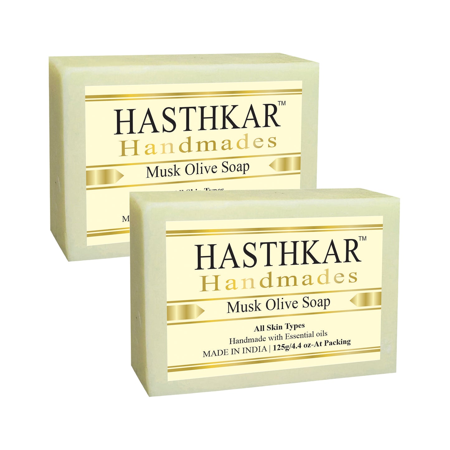 Hasthkar Handmades Glycerine Musk olive Soap 125gm Pack of 2