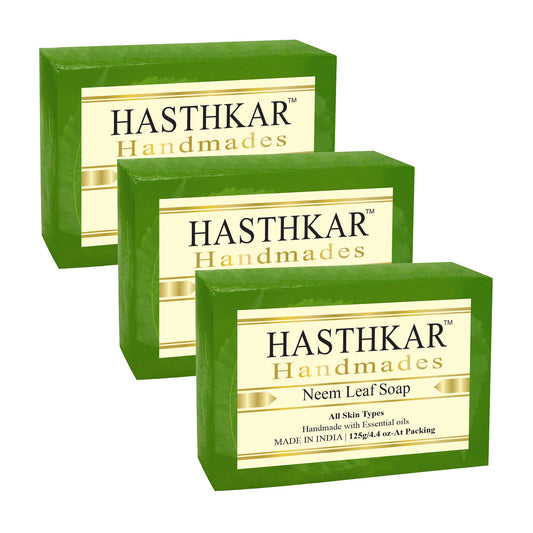 Hasthkar Handmades Glycerine Neem leaf Soap 125gm PACK OF 3